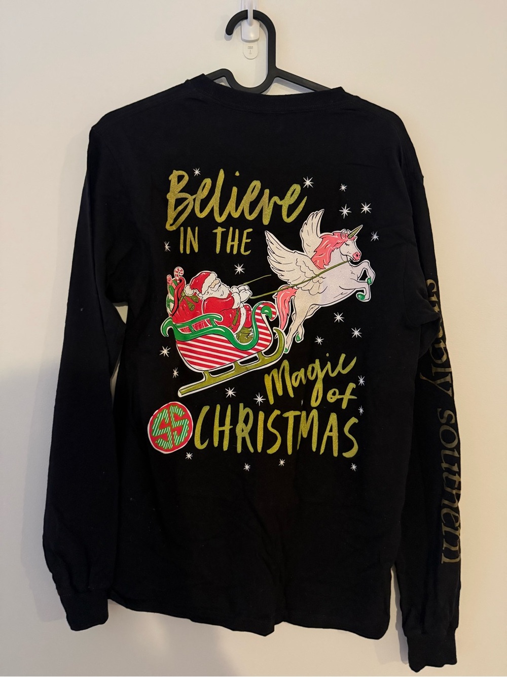 Simply Southern Black Long Sleeve Christmas T shirt
